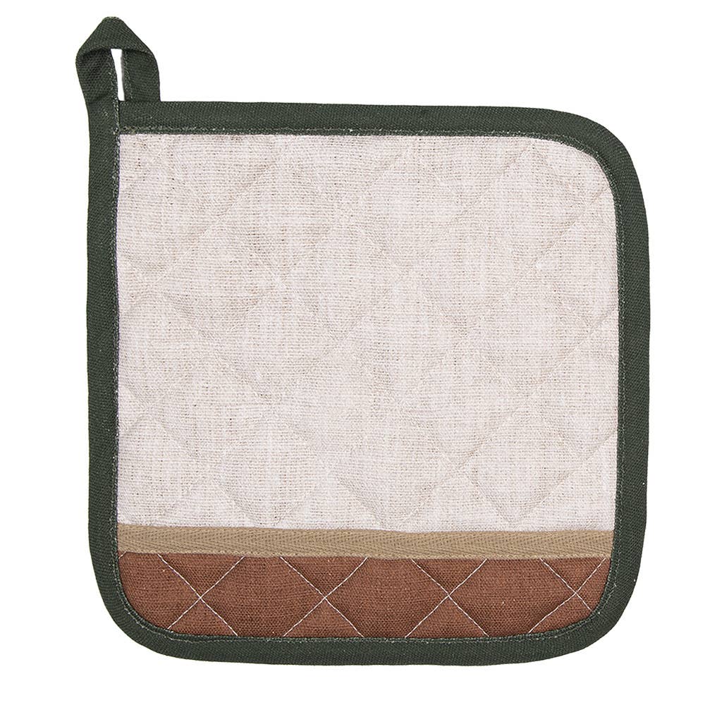 Manique 20x20 cm Coton Beige Champignons