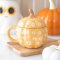 Mug à Couvercle Citrouille Florale Groovy