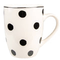 Mug 350 ml Tasse à thé à pois en porcelaine blanche et noire