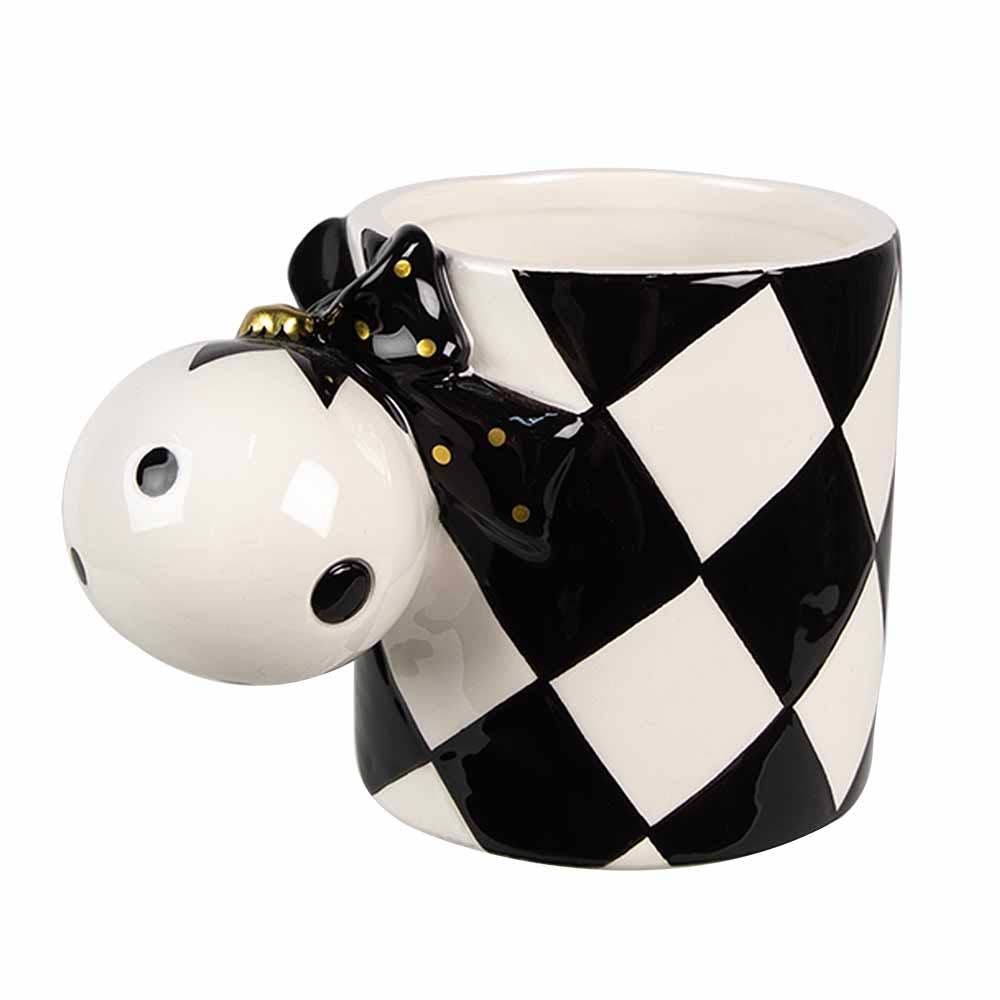 Tasse en céramique 350 ml noir et blanc avec anse originale