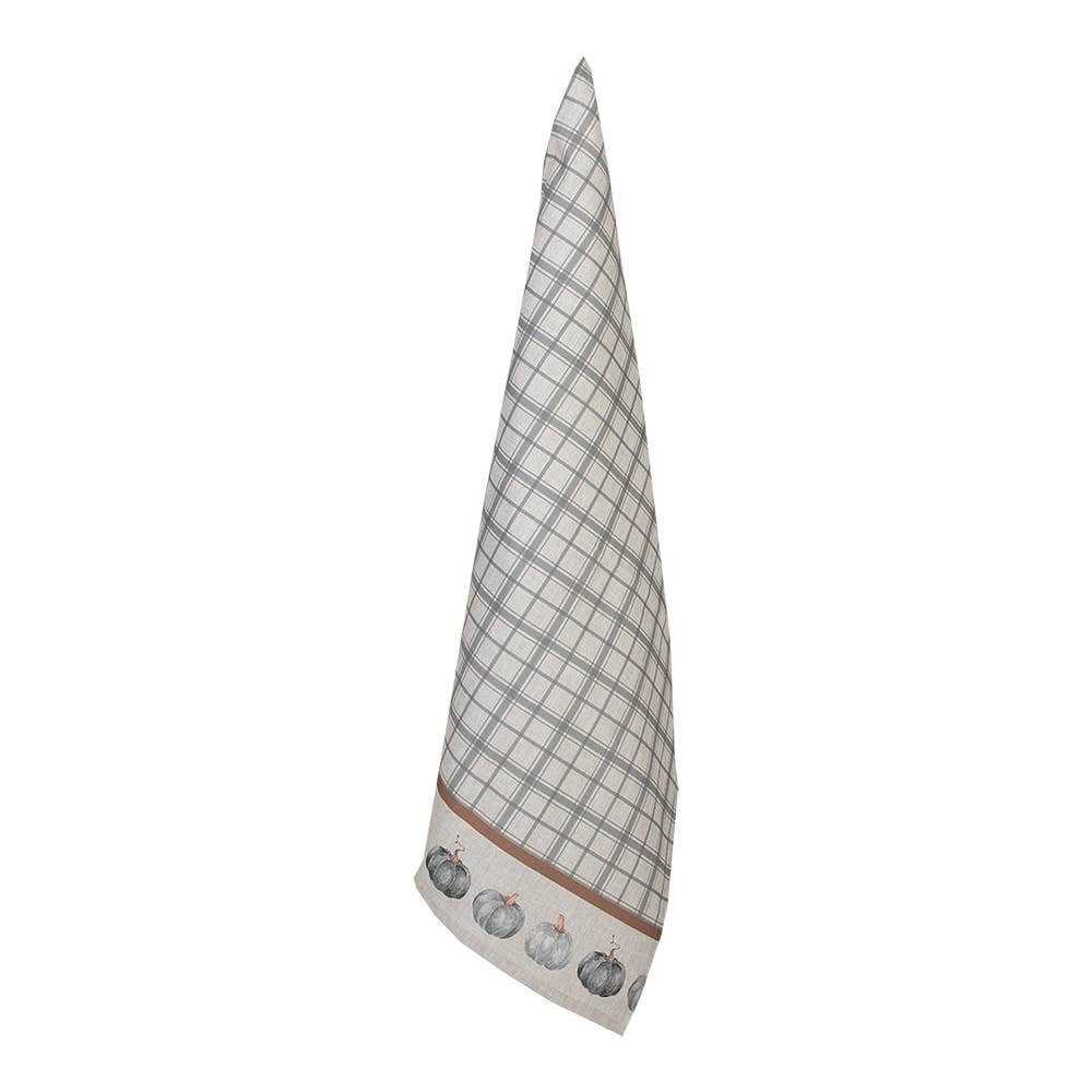 Torchon 50x70 cm Coton Gris Citrouille