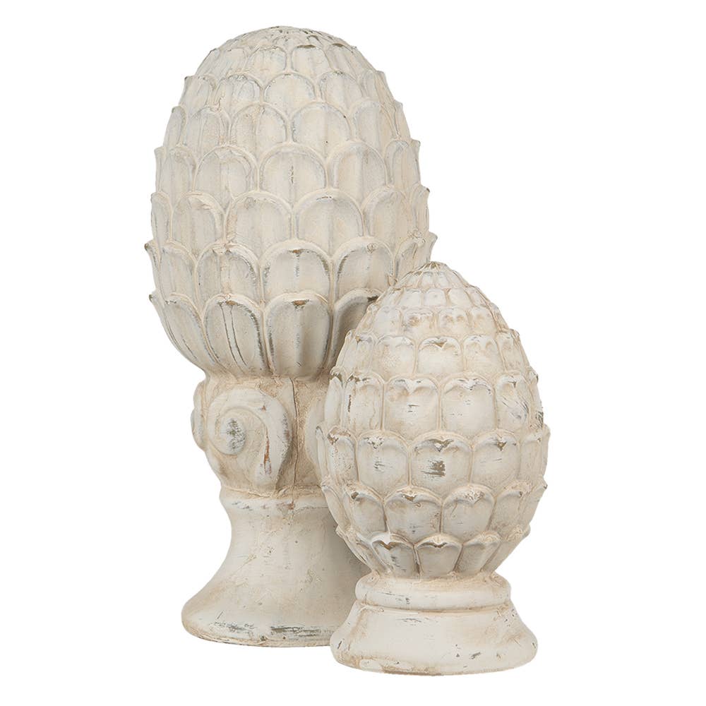 Décoration Pomme de pin Ø 10x18 cm Pierre beige