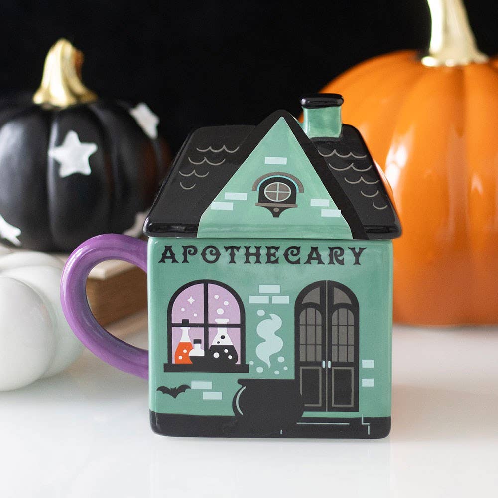 Mug à couvercle de boutique d'apothicaire