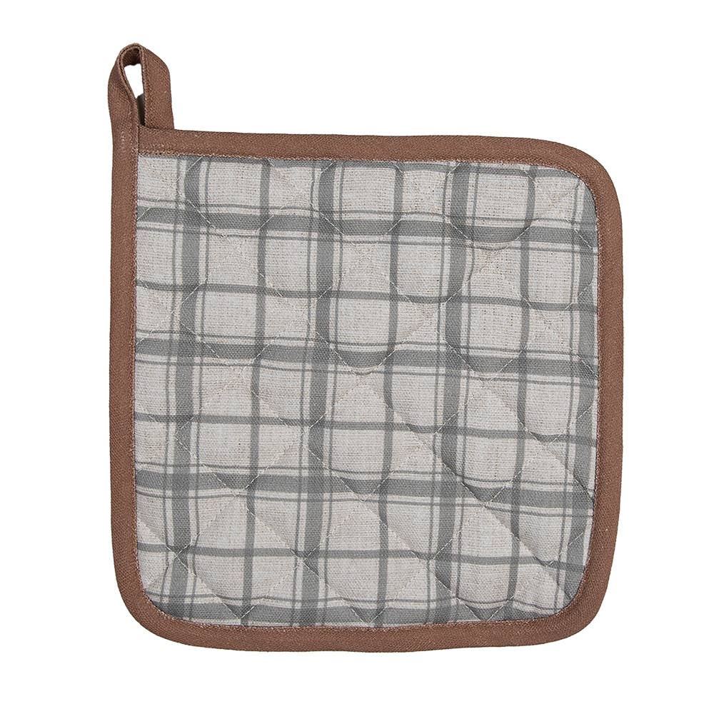 Manique 20x20 cm Coton Gris Citrouille Carré