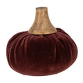 Décoration Citrouille Ø 9x8 cm Tissu rouge