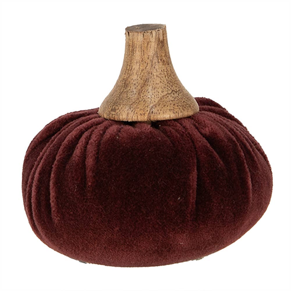 Décoration Citrouille Ø 9x8 cm Tissu rouge