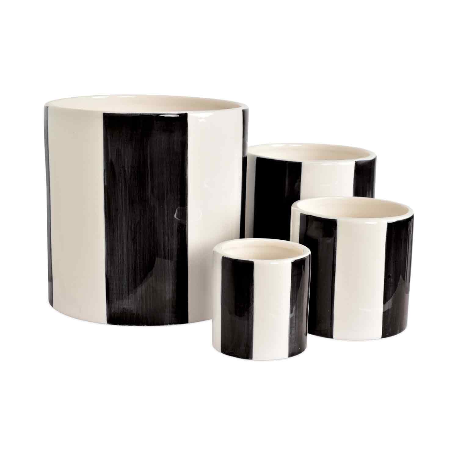 Pot rayure noir - diverses tailles