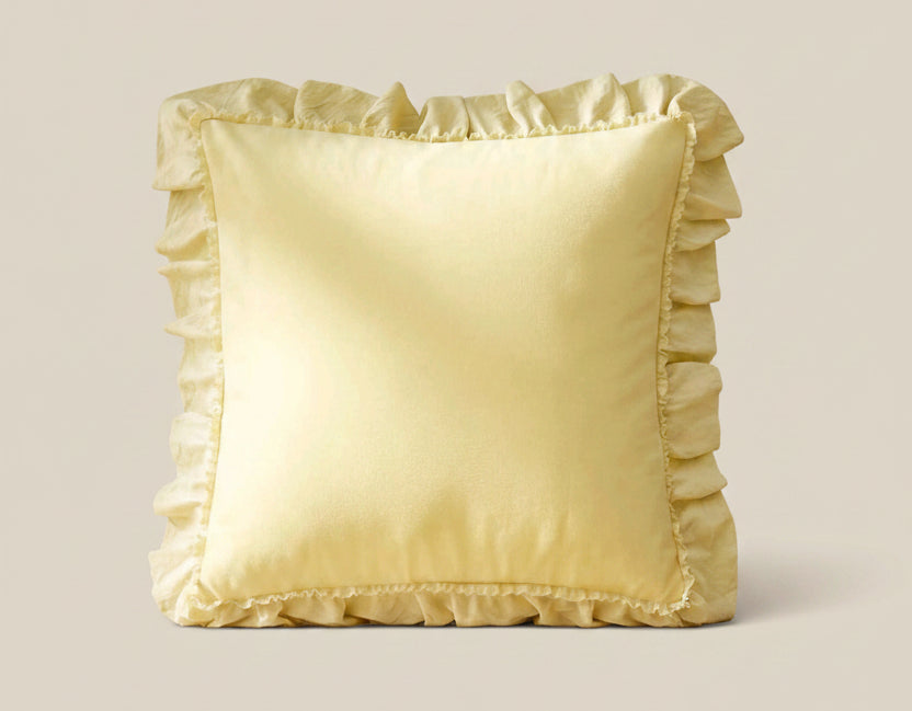 Housse de coussin volanté - esprit cocon