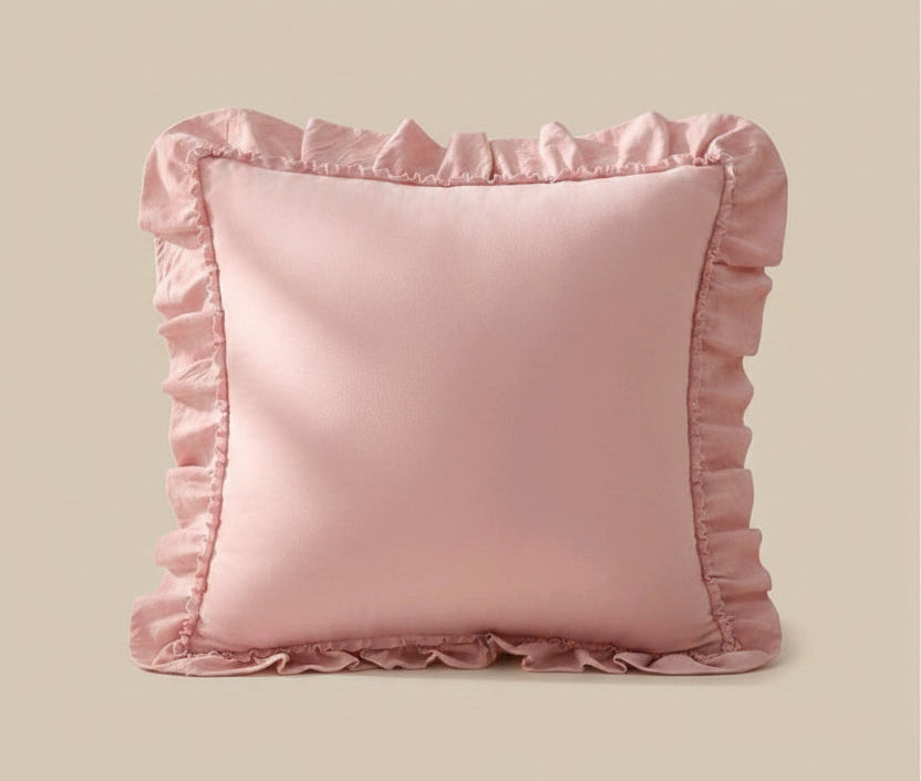 Housse de coussin volanté - esprit cocon
