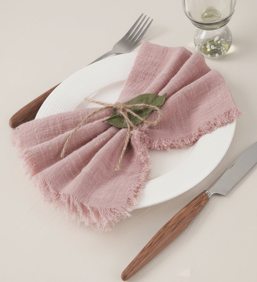Serviettes de table frangées - Chaleur & caractère