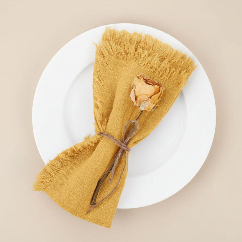 Serviettes de table frangées - Chaleur & caractère
