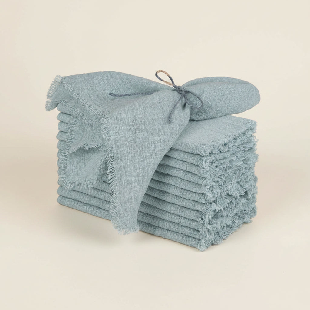 Serviettes de table frangées - Chaleur & caractère