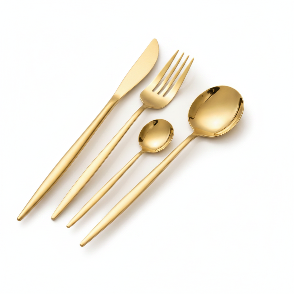 Set de couverts dorés