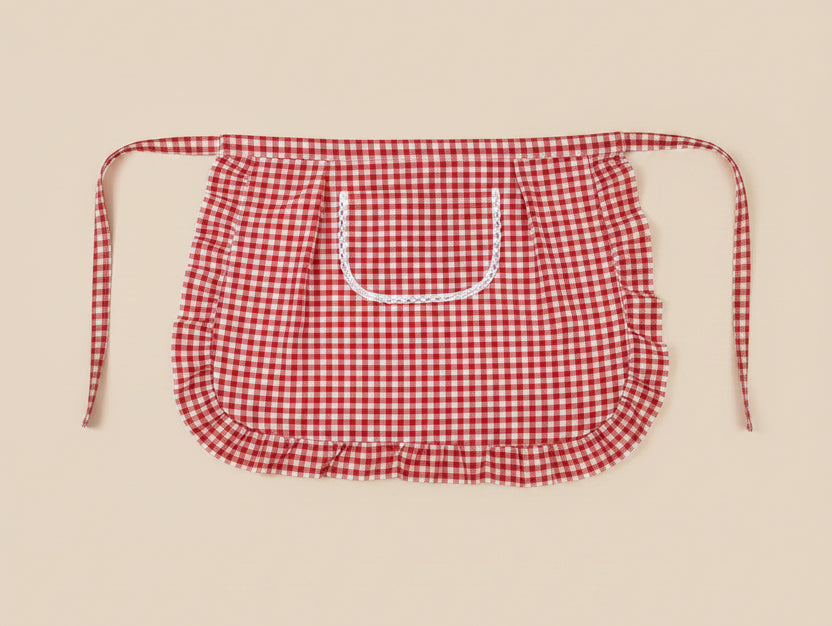 Tablier vichy volanté - Élégance rustique & chaleureuse