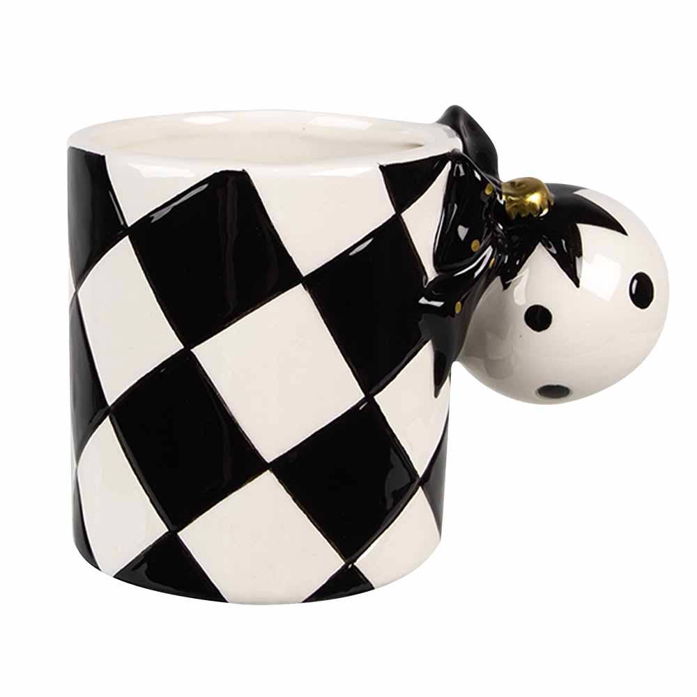 Tasse en céramique 350 ml noir et blanc avec anse originale