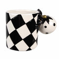 Tasse en céramique 350 ml noir et blanc avec anse originale