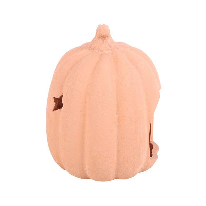 Porte-bougie chauffe-plat citrouille en terre cuite 9 cm – automne