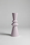 Bougeoir sculptural en céramique lilas