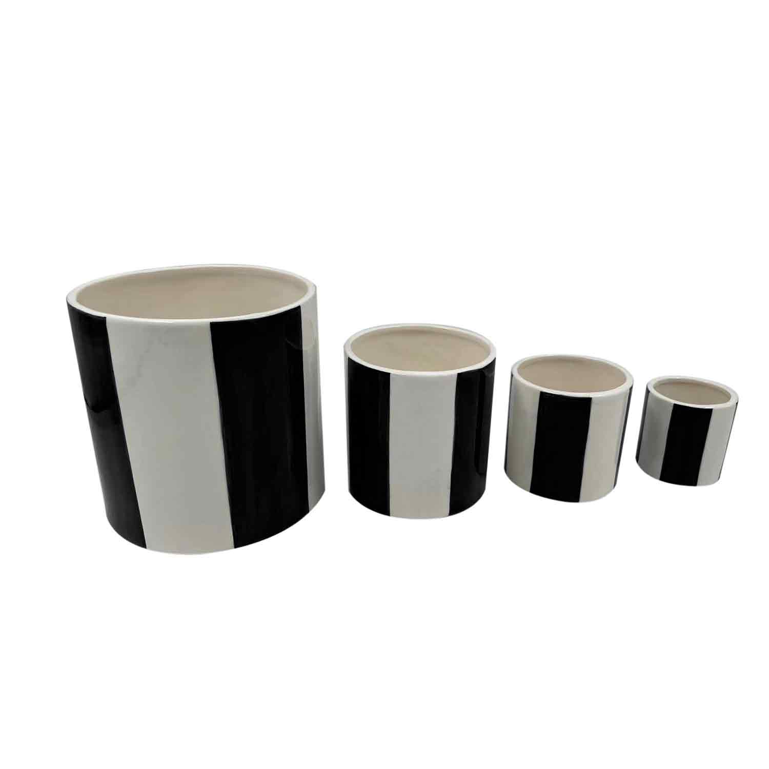 Pot rayure noir - diverses tailles