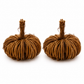 Lot de 2 citrouilles en rotin (10cm)