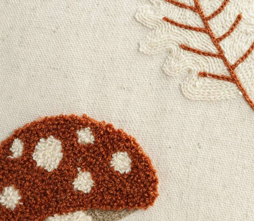 Housse de coussin brodée d'automne – 45 × 45 cm