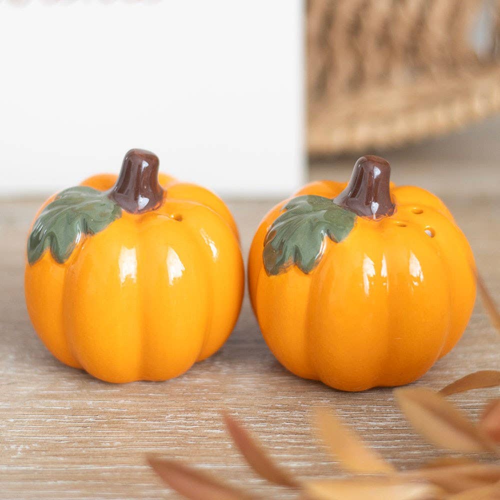 Ensemble salière et poivrière citrouille d'automne