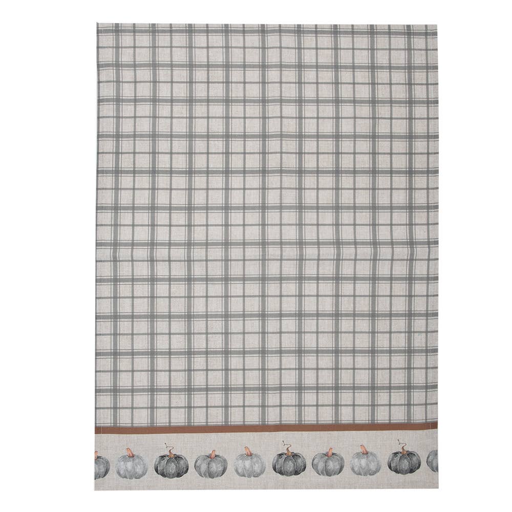 Torchon 50x70 cm Coton Gris Citrouille