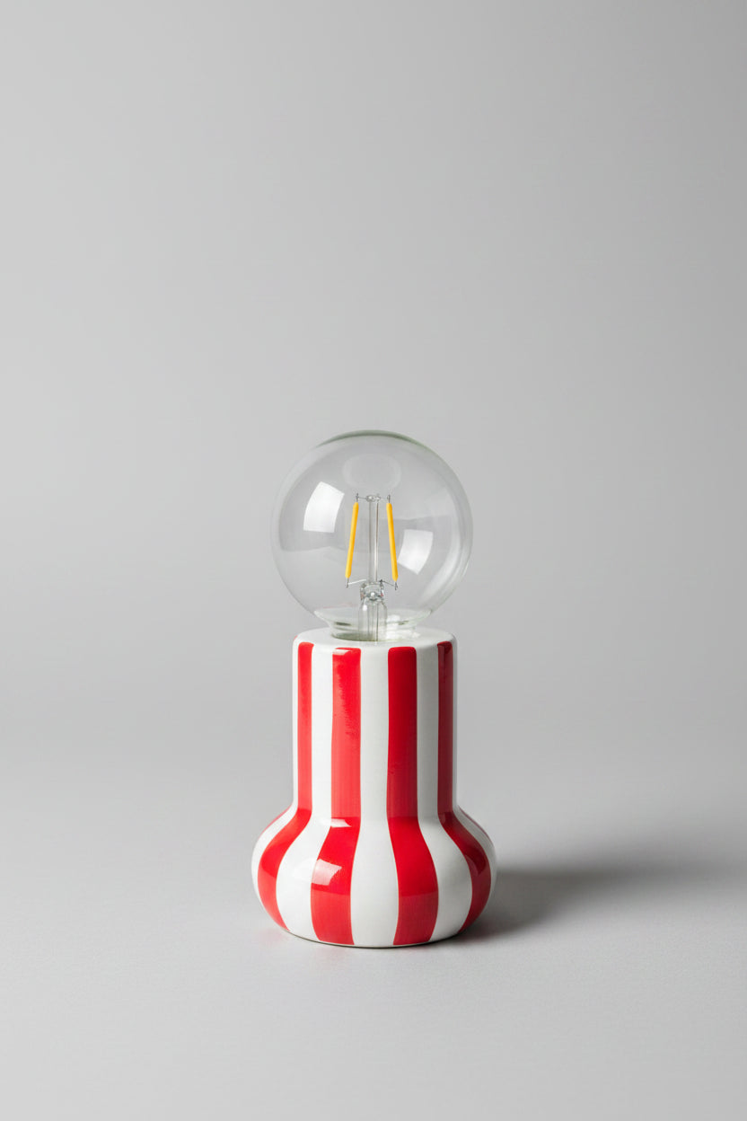 Lampe d'ambiance rayée rouge et blanc