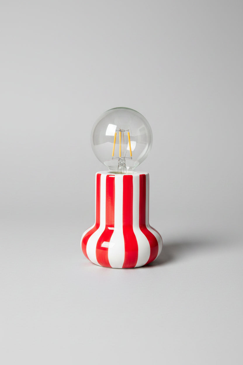 Lampe d'ambiance rayée rouge et blanc