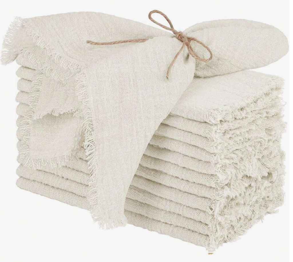 Serviettes de table frangées - Chaleur & caractère