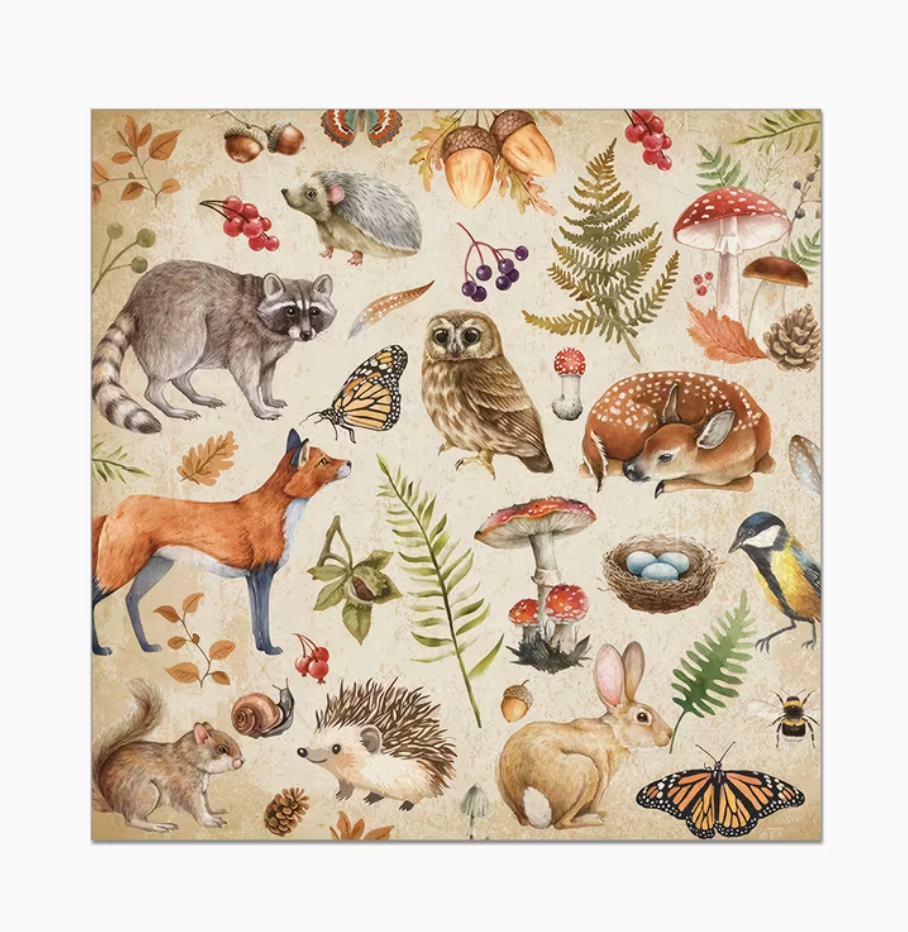 Serviette Champignons & animaux (20 pcs)