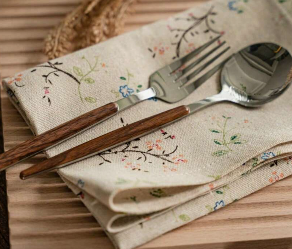 Serviette de table en coton imprimée