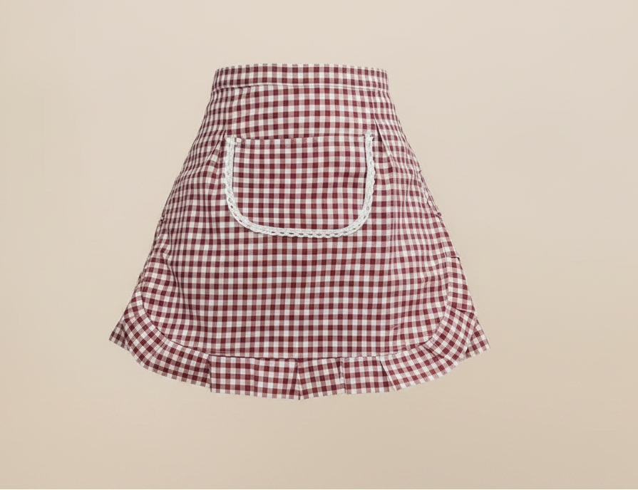 Tablier vichy volanté - Élégance rustique & chaleureuse