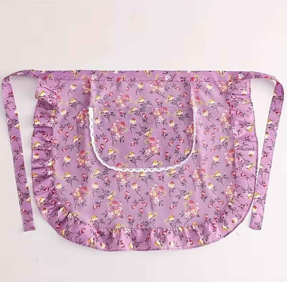 Tablier fleuri volanté - Élégance rustique & chaleureuse