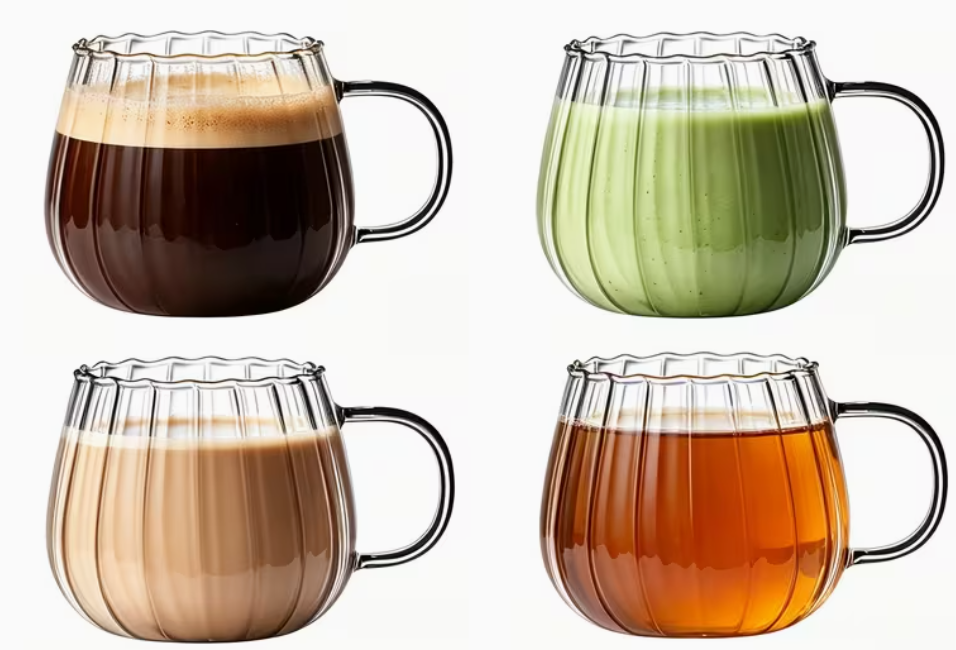 Tasse en verre strié